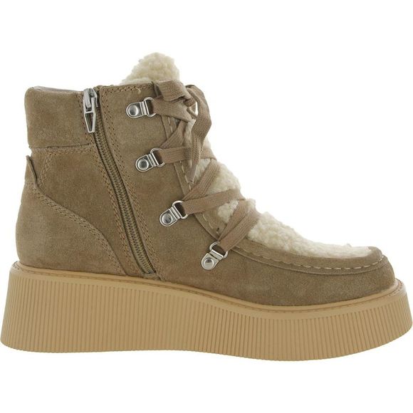 Dolce Vita Womens Jasmin Taupe Wedge Combat & Lace-up Boots Cold Weather NWT - Picture 3 of 3